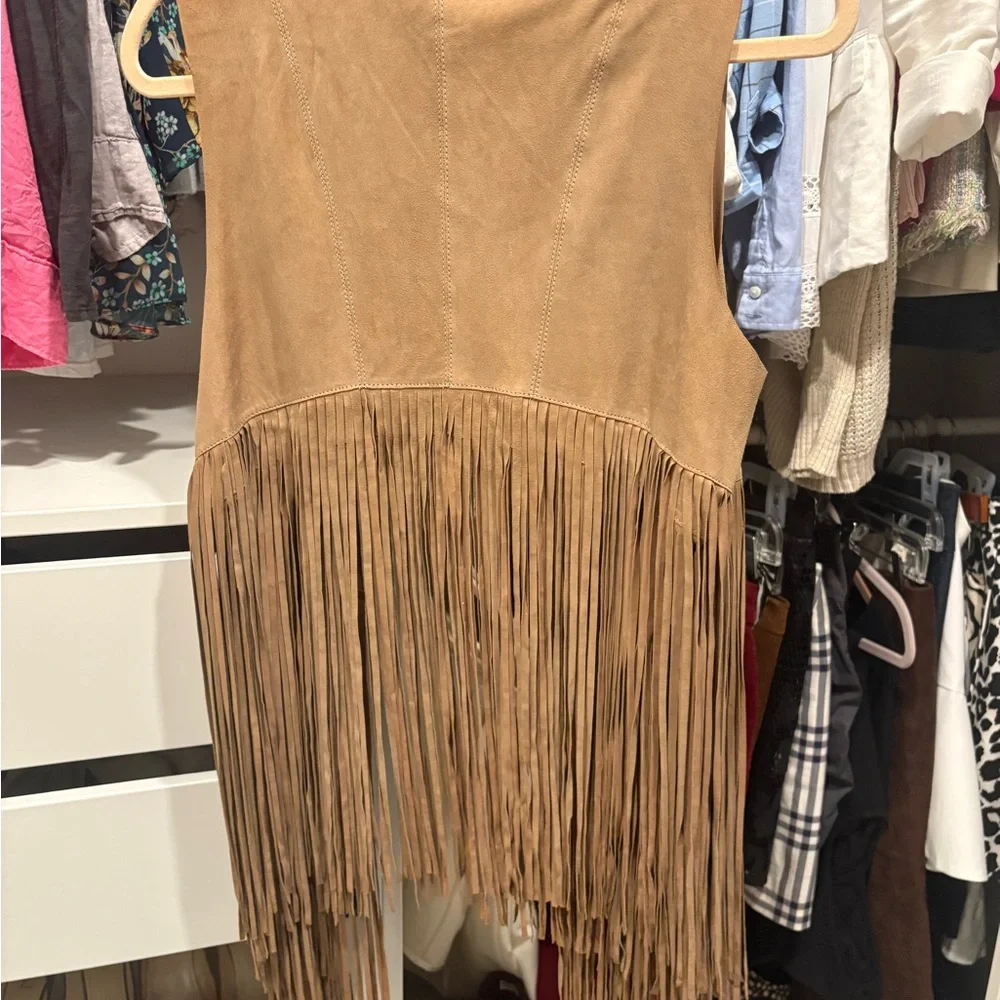 Lamarque Suede Vest with Fringe Detail - Picture 4 of 5